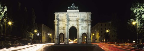 Framed Siegestor at Ludwigstrasse, Schwabing, Munich, Bavaria, Germany Print
