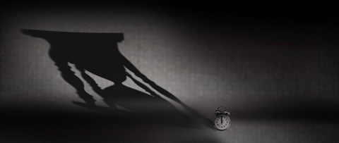 Framed Clock with hourglass shadow Print