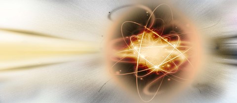 Framed Atom collision Print