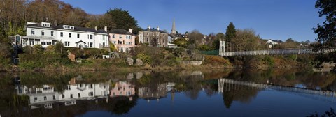Framed Riverside Houses and Daly&#39;s Bridge over the River Lee at the Mardyke,Cork City, Ireland Print
