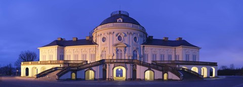 Framed Castle Solitude lit up at night, Stuttgart, Baden-Wurttemberg, Germany Print