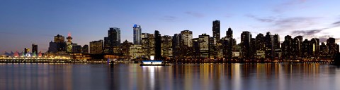 Framed Skyscrapers at the waterfront, Coal Harbour, Vancouver Island, British Columbia, Canada 2011 Print