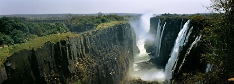 Framed Looking down the Victoria Falls Gorge from the Zambian side, Zambia Print