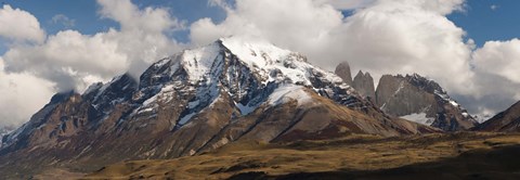 Framed Clouds over snowcapped mountains, Towers of Paine, Mt Almirante Nieto, Torres Del Paine National Park, Chile Print