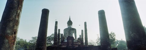 Framed Statue of Buddha at a temple, Sukhothai Historical Park, Sukhothai, Thailand Print