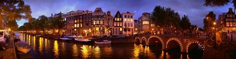 Framed Amsterdam at Dusk, Netherlands Print