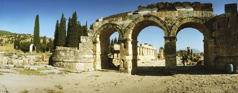 Framed Arched facade in ruins of Hierapolis at Pamukkale, Anatolia, Central Anatolia Region, Turkey Print