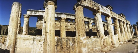 Framed Close up of columns in ruins, Hierapolis at Pamukkale, Anatolia, Central Anatolia Region, Turkey Print