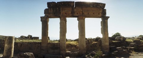 Framed Ruins of Hierapolis at Pamukkale, Anatolia, Central Anatolia Region, Turkey Print