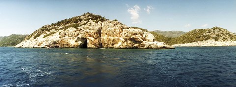 Framed Pirates Cave in the Mediterranean sea, Sunken City, Kekova, Antalya Province, Turkey Print