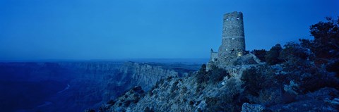 Framed Desert View Watchtower in Blue, Desert Point, Grand Canyon National Park, Arizona Print
