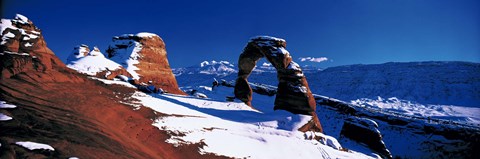 Framed USA, Utah, Delicate Arch, winter Print