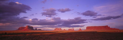 Framed Monument Valley with Purple Sky, Arizona Print