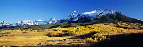 Framed USA, Colorado, Ridgeway, Last Dollar Ranch, autumn Print
