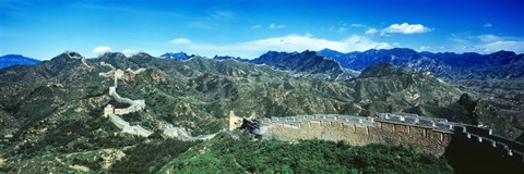 Framed Fortified wall on a mountain, Great Wall Of China, Beijing, China Print