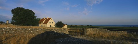 Framed Detached house near the ocean, Faro, Sweden Print