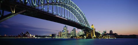 Framed Low angle view of a bridge, Sydney Harbor Bridge, Sydney, New South Wales, Australia Print