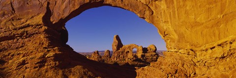 Framed Blue Sky through Stone Arch, Arches National Park, Utah Print