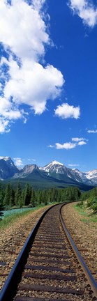 Framed Rail Road Tracks Banff National Park Alberta Canada Print