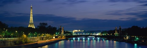 Framed France, Paris, Eiffel Tower , Seine River Print