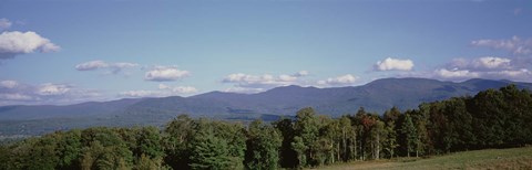 Framed High angle view of a mountain range, Green Mountains, Stowe, Vermont, New England, USA Print