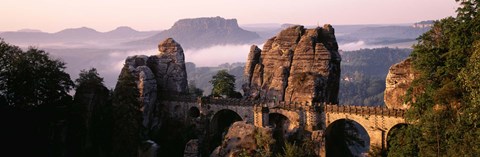 Framed Bastei, Saxonian Switzerland National Park, Germany Print
