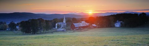 Framed Sunrise Peacham VT USA Print