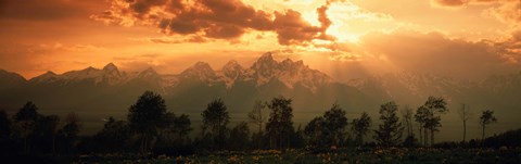 Framed Dawn Teton Range Grand Teton National Park WY USA Print