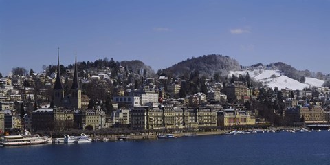 Framed High angle view of a city, Lucerne, Switzerland Print