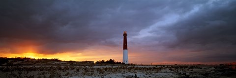 Framed Sunset, Barnegat Lighthouse State Park, New Jersey, USA Print