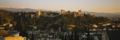 Framed High angle view of a city, Alhambra, Granada, Spain Print