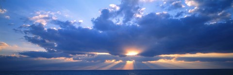 Framed Sunset, Clouds, Gulf Of Mexico, Florida, USA Print