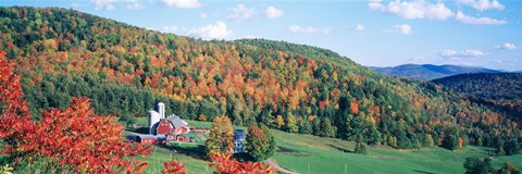 Framed Hillside Acres Farm, Barnet, Vermont, USA Print