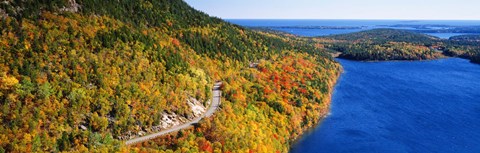 Framed Mount Jordan Pond, Acadia National Park, Maine, USA Print