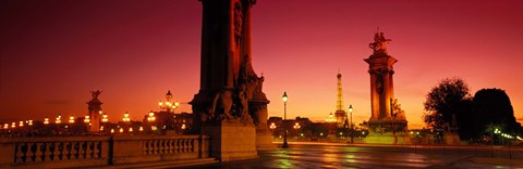 Framed France, Paris, Pont Alexandre III at dusk Print