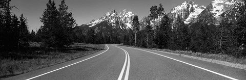 Framed Road Winding Through Teton Range, Grand Teton National Park, Wyoming, USA Print