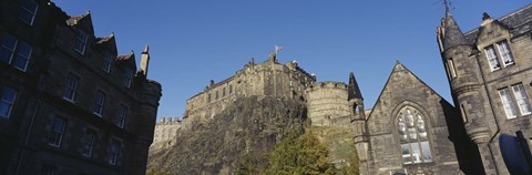 Framed Low angle view of buildings, Edinburgh Castle, Edinburgh, Scotland Print