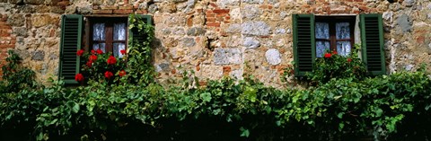 Framed Windows, Monteriggioni, Tuscany, Italy Print