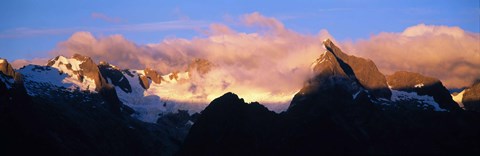 Framed Darren Mtns Fiordland National Park New Zealand Print