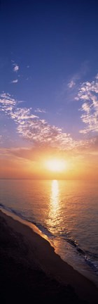 Framed Sunset Over the Water, The Algarve Portugal Print