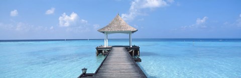 Framed Beach &amp; Pier The Maldives Print