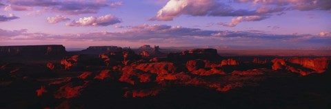 Framed Rock formations on a landscape, Monument Valley Tribal Park, Monument Valley, San Juan County, Arizona, USA Print