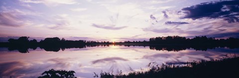 Framed Reflection of clouds in a lake, Illinois, USA Print