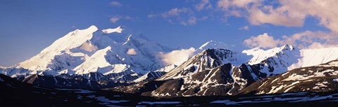 Framed Mountain covered with snow, Alaska Range, Denali National Park, Alaska, USA Print