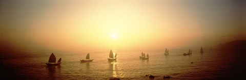 Framed Boats Shantou China Print