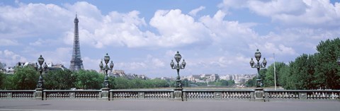 Framed Cloud Over The Eiffel Tower, Pont Alexandre III, Paris, France Print