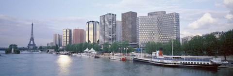 Framed Skyscrapers near a river, Paris, France Print