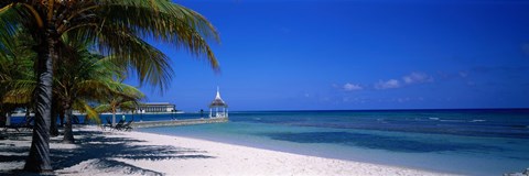 Framed Beach At Half Moon Hotel, Montego Bay, Jamaica Print