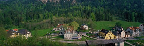 Framed Village Of Hohen-Schwangau in summer, Bavaria, Germany Print