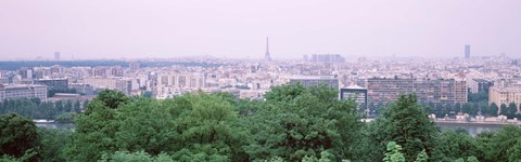 Framed High angle view of a city, Saint-Cloud, Paris, France Print